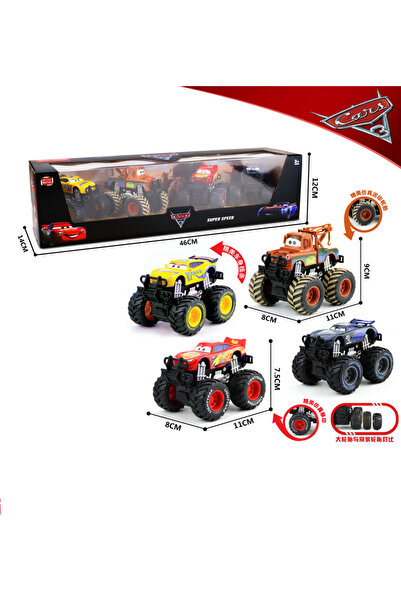 choice2 4 قطع مع صندوق، حجم كبير، لعبة سيارات بيكسار، بيغ فوت، ماكوين، جاكسون...