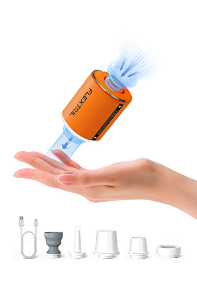 Choice مضخة هواء صغيرة برتقالية اللون بإضاءة FLEXTAIL 2/2X - 4 كيلو باسكال، م...