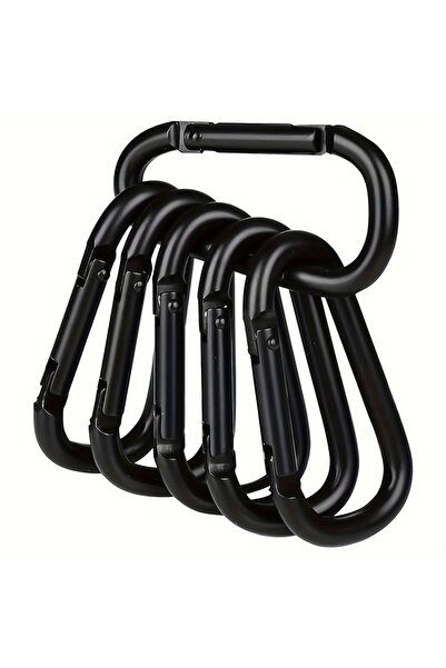 Choice 6 قطع من حلقات التسلق المصنوعة من سبائك الألومنيوم السوداء على شكل حرف...