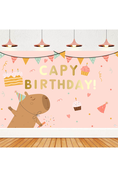 Choice pink Pink Capy Theme Birthday Backdrop, Cartoon Capybara Background Po...