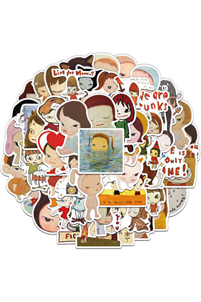 Choice ٥٠ قطعة من ملصقات يوشيتومو نارا الإبداعية لتزيين أكواب الماء، وحافظات ...