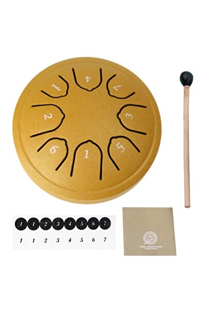 Choice طبلة هاندبان صفراء من Miwayer مقاس 4.5 بوصة ذات لسان فولاذي | آلة تأمل...