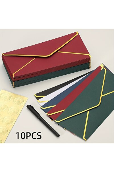 Choice Mix color 10PCS 10PCS Luxury Foil Sealed Envelope - Self-Sealing Weddi...
