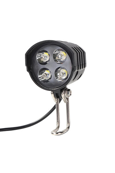 Choice بوق وضوء دراجة كهربائية أسود، مصباح أمامي LED رباعي بقوة 12 واط، مقاوم...