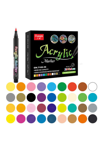Choice5 GN7100-36 Colors 12-60 Colors Acrylic Paint Brush pen Art Marker Soft...
