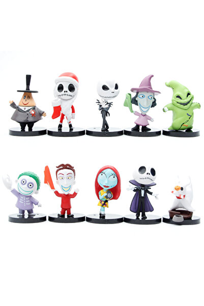 BANDAI مجموعة من 10 قطع من مجسمات شخصيات أنمي "كابوس قبل عيد الميلاد" (جاك سك...