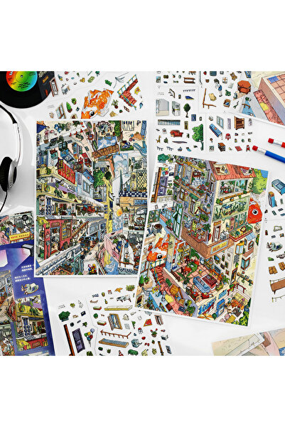 choice2 مجموعة كاملة من ملصقات المناظر الطبيعية ثلاثية الأبعاد لمدينة كاواي ا...