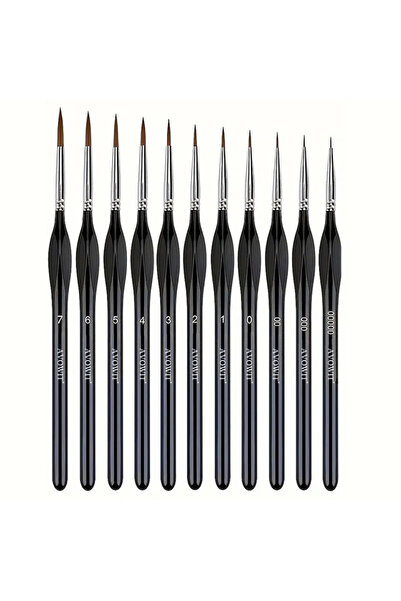 Choice Black11pcs Miniature Paint Brushes,11pcs Small Fine Tip Paintbrushes, ...