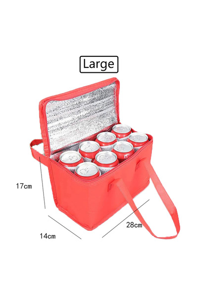 Choice Large Red Portable Lunch Cooler Bag Folding Insulation Picnic Ice Pack...