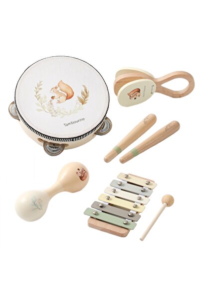 Choice مجموعة من 7 قطع من ألعاب الموسيقى الخشبية للأطفال، ألعاب مونتيسوري، آل...