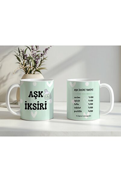 Beramussa Two Pieces of Love Potion Design Mugs – Couple Mugs with Love Recip...