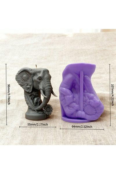 Choice Elephant Head Creative art elephant head candle mold, elephant head sh...