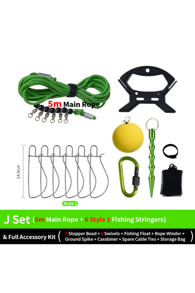 Choice أداة مشبك صيد السمك J CHILENT 5M/10M مع بكرة صيد السمك وحبل من الفولاذ...