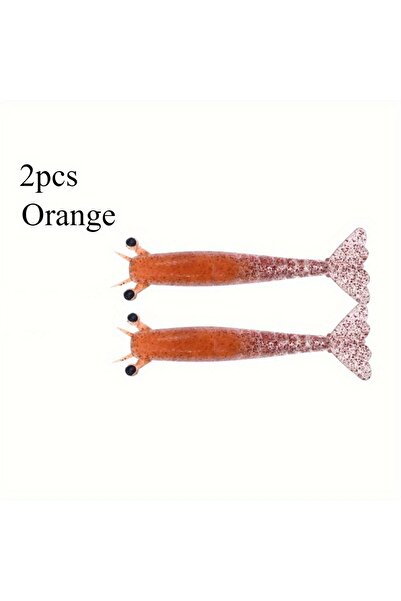 Choice طعم صيد روبيان صناعي ناعم من أكيبيك، قطعتان، برتقالي اللون.