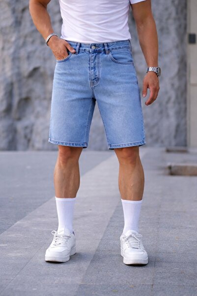 oraystore Men's Baggy Loose Fit Denim Shorts