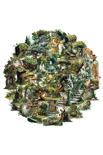 Choice 50 قطعة من ملصقات جرافيتي شفافة بتصميم غابة خضراء، لتزيين أغطية الهوات...