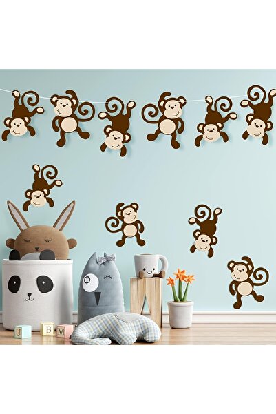 Choice زينة على شكل قرد من اللباد، زينة لحفلات الغابة، مجسمات قرد، لوازم حفلا...