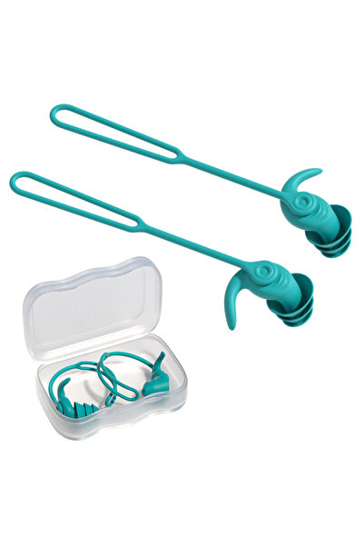 Choice سدادات أذن للسباحة خضراء ثلاثية الطبقات عازلة للصوت مع حزام حبل، تمنع ...