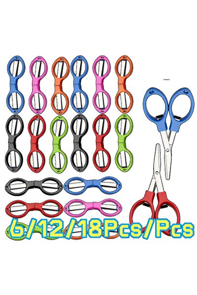 Choice 18Pcs 3-18Pcs Folding Scissor DIY Tools Multifunction Plastic Handle 8...
