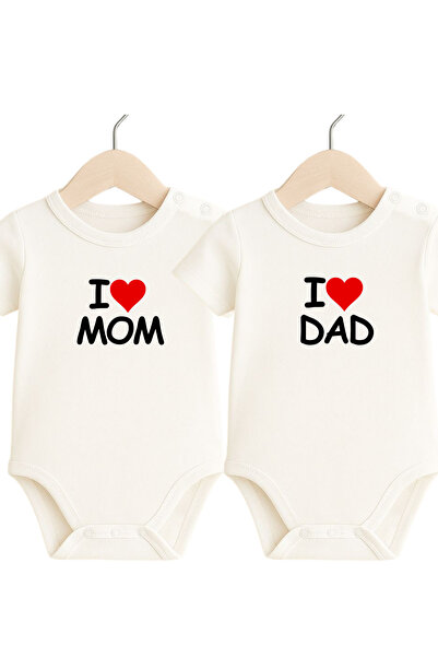 babytex Baby Bodysuit & Romper 100% Cotton 2-Pack Printed Rompers - I Love Mo...