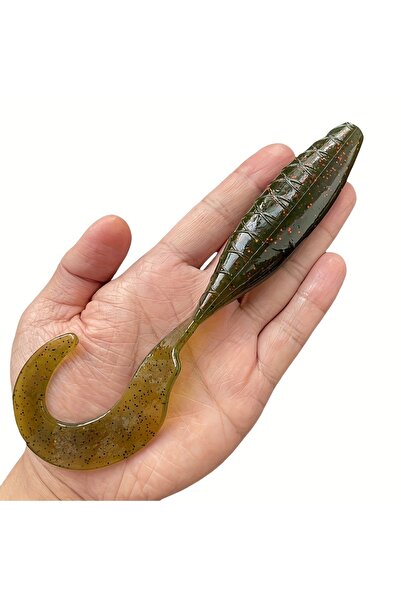 Choice طقم طُعم صيد ناعم ذو ذيل أسطواني عالي المرونة من مادة PVC، قطعتان، لون...