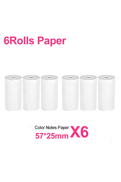 Choice 6 لفات من ورق حراري 57*25 مم، ورق لاصق حراري، ملصقات، لفات ورق لاصقة ل...