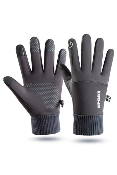 Choice قفازات شتوية من الصوف الأسود، لون رمادي داكن مقاس XL، تغطي الأصابع بال...