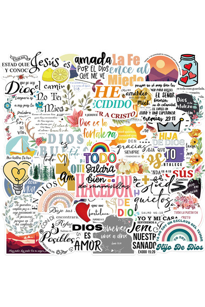 Choice 30PCS 10/30/50PCS Cute Spanish Bible PVC Sticker Aesthetic Decoration ...