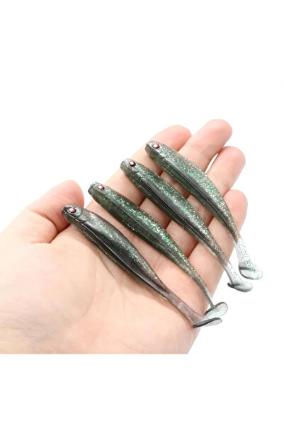 Choice طُعم صيد ناعم من بي روبيلينوس، 9 سم، 4 قطع، طُعم صناعي على شكل حرف T، ...