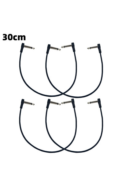 Choice4 30cm 4pcs 4Pcs Anti-Noise Electric Guitar Pedal Audio Cable 1/4 In Ri...