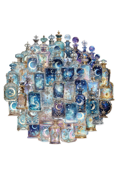 Choice ٥٠ قطعة من ملصقات مراحل القمر الإبداعية المصنوعة من مادة PET، كتيب تعل...