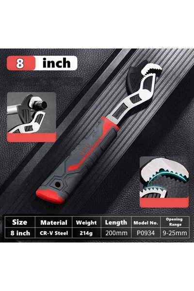 Choice1 8 inch 6/8/10/12 Inch Universal Multifunctional Self-Locking Wrench F...