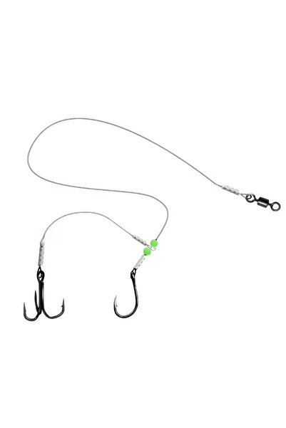 Choice طقم صيد سمك مزدوج الخطاف للطعم الحي من يينسشوانغقو مع خيط من الفولاذ ا...