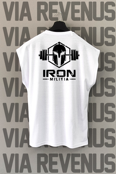 Vordevia Iron Milita Sırt cu imprimeu Sıra Zero Mâneci bumbac 100% Sport tricou