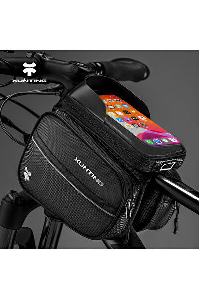 Choice حقيبة دراجة جبلية سوداء من Xunting، حقيبة أمامية للمقود، مقاومة للماء،...