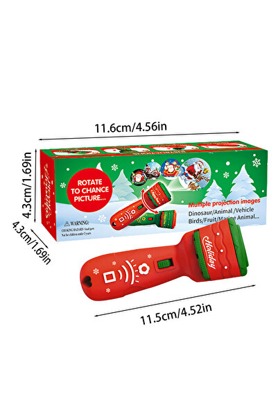 Choice مصباح يدوي أحمر مع صندوق، جهاز عرض عيد الميلاد واقعي بـ ٢١ نمطًا، بابا...