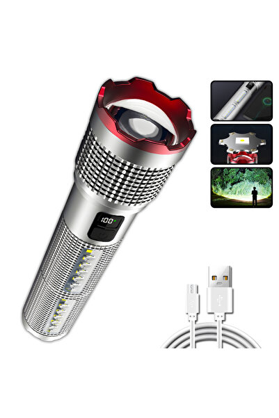 Choice3 BL-S21 1PCS Rechargeable LED Flashlight Powerful Torch with Side Ligh...