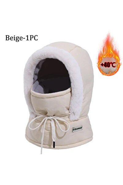 Choice Beige-1PC Cold Weather Thermal Balaclava Scarf Winter Windproof Hood H...