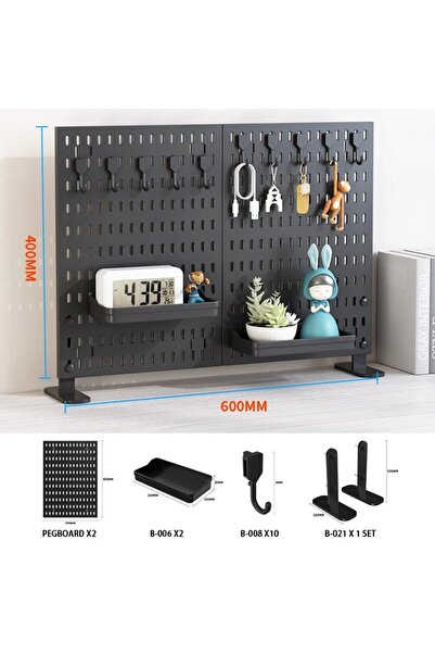 Choice مجموعة تخزين مكتبية قائمة من قطعتين، لوحة تعليق مثقبة. رف مكتبي سهل ال...