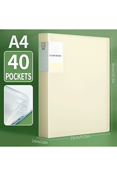 Choice بيج - 40 جيبًا، دفتر عرض شفاف A4 من هواجي، قطعة واحدة، مجلد مستندات شف...