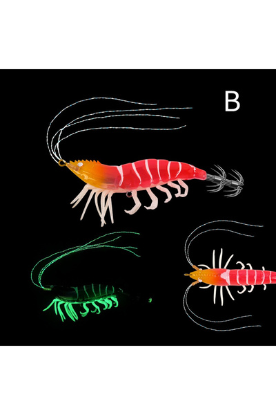 Choice طعم صيد مضيء من بي-سبلايز، قطعة واحدة، مصنوع من الخشب، على شكل روبيان ...