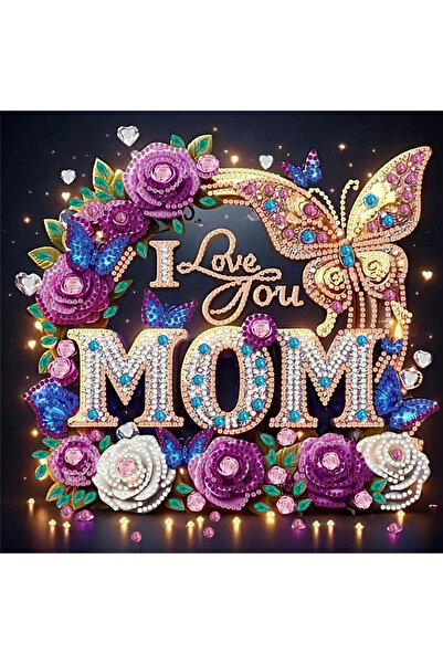 Choice 30*30cm WHITE DIY Diamond Painting Kit, "I Love Your Mother" - a bloom...