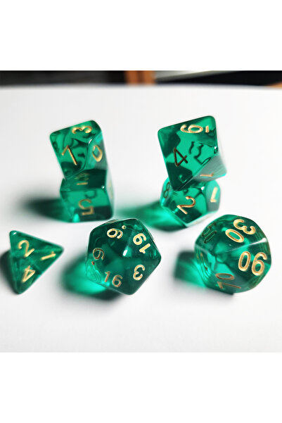 Choice green 7 pcs acrylic high-grade translucent gemstone green polyhedral b...