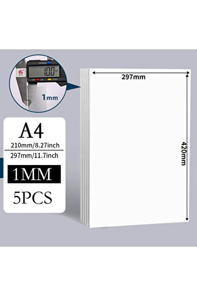 Choice White 1mm 5pcs 5pcs A4 1mm 1.5mm 2mm 3mm White Cardboard White Paperbo...