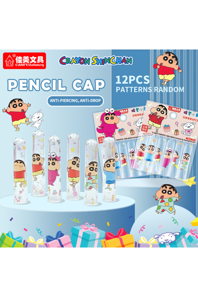 Choice حقيبتان - 12 قلم رصاص شمعي بتصميم شين تشان ثلاثي الأبعاد، مقاوم للصدما...