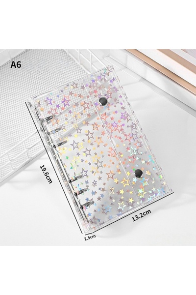 Choice A6 M5 A6 A7 Budget Binder Cover Clear Glitter PVC Binder Refillable No...
