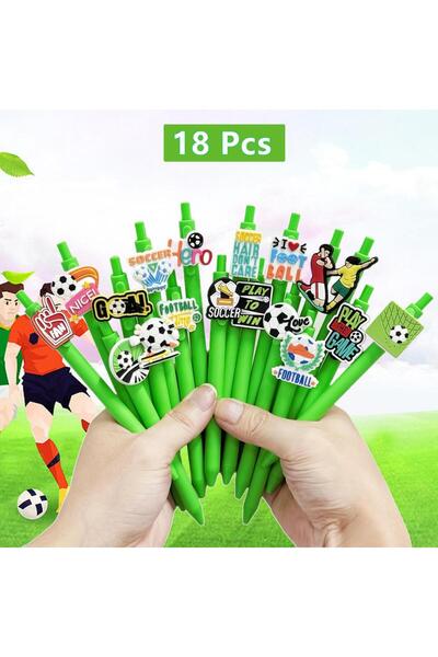 Choice 18 قلم حبر جاف للكتابة المكتبية من سلسلة كرة القدم الرياضية، إصدار 6/1...