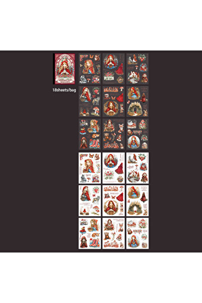 Choice5 S28094-2 18 قطعة سلسلة حكايات خرافية، كتاب ملصقات مقطوعة من مادتين، م...