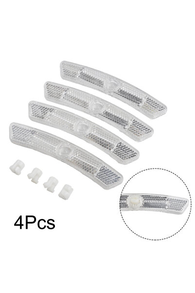 Choice عاكسات أسلاك الدراجة البيضاء، 4 قطع، 25*20 مم، فولاذية ثابتة، للحماية ...