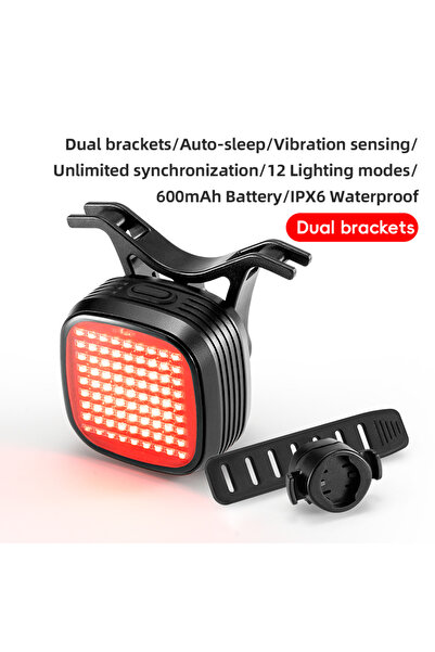 ROCKBROS smart R7 Bicycle Rear Light Smart Sync Brake Sensing Taillight 12 Mo...